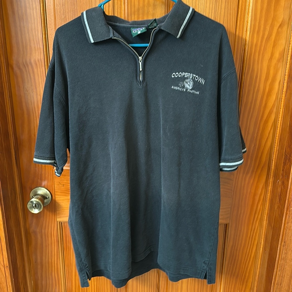 COOPERSTOWN Dream‎ Park Baseball Blue Logo Polo  Men's XL Americas Pastime
